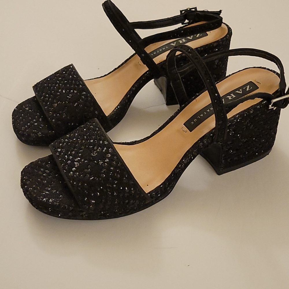 ZARA TRF Mid Heel Sandals